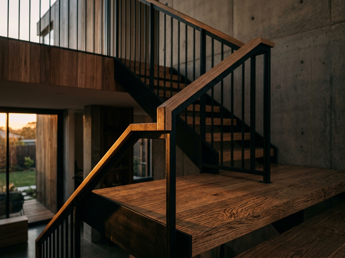 Escalier sur mesure en bois et acier